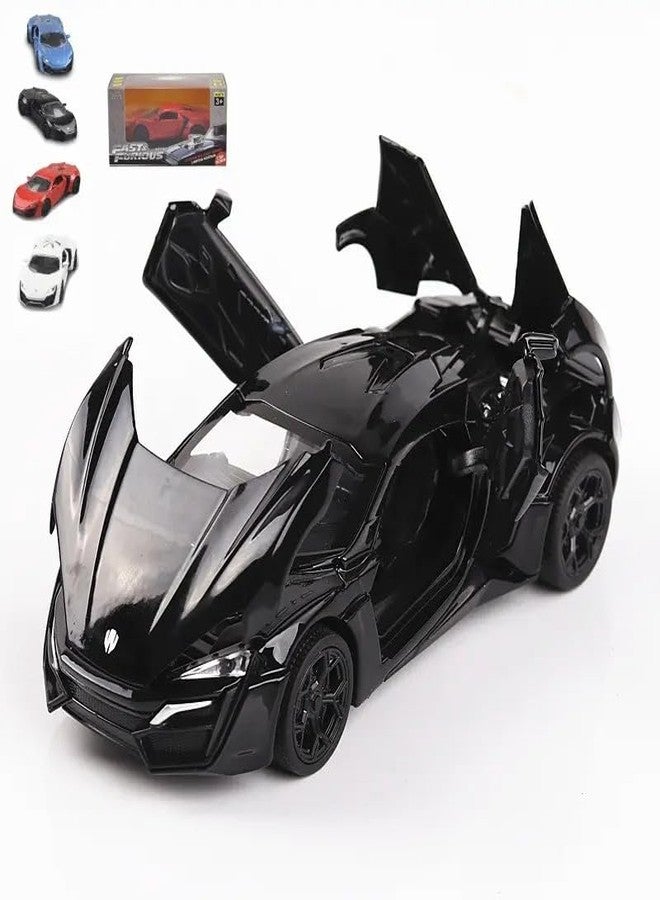 TONIRY Exclusive Alloy Metal Pull Back Die-cast Car 1:32 Scale Model with Sound Light Mini Auto Toy for Kids Metal Model Toy Car with Sound and Light [New Version] (LYKAN Hyper Sport-Assorted Colour) - Image 3